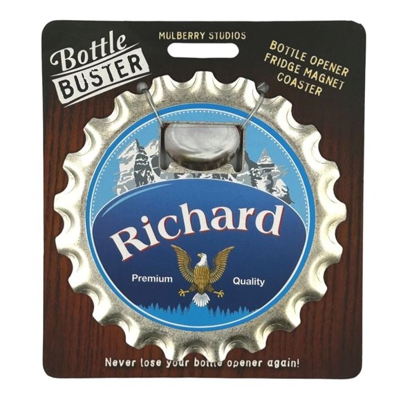 Richard Bottle Buster Bottle Opener Fridge Magnet Coaster Pre-Personalized - Picture 1 of 1